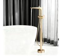 Robinet Salle Bain Baignoire Au Sole Mitigeur Douche 2 Modes Robinet Baignoire Ilot Rotation 360°,Or Brossé