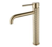 Robinet Salle Bain Or Brossé - Mitigeur Lavabo Haut Robinet Lavabo Doré - Robinetterie Vasque à Poser en Laiton SHUNLI
