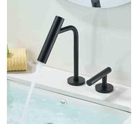 Robinet Salle Bain Sur Plan Rotation 360° Mitigeur Monocommande Lavabo 2 Trous Robinet Lave Main g1/2,noir