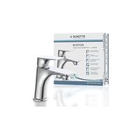 SCHÜTTE 33210 BOSTON Robinet de Salle de Bain Chrome, Mitigeur de Lavabo Gris Moderne Avec Vidage Pour Votre Salle de Bain