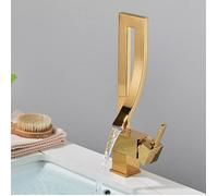 Robinet Salle de Bain Cascade, Design Elégant Robinet Lavabo, Mitigeur en Laiton, Eau Chaude et Froide Disponible