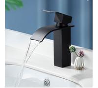 Robinet Salle de Bain Cascade Mitigeur de Lavabo Noir en Acier Inox pour Salle de Bain Design Moderne - HOMELODY