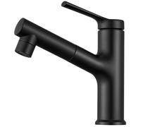 Robinet salle de bain - CECIPA MAX - Mitigeur monotrou - Noir laqué - Douchette extractible 50 cm - Retour auto 350 g
