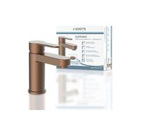 SCHÜTTE ELEPHANT 34213 Robinet de lavabo élégant avec robinet de vidange pour salle de bain avec excentrique pop-up, Cuivre