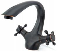 Robinet Salle De Bain Mitigeur Lavabo Noir Ancien Manettes Croisillons