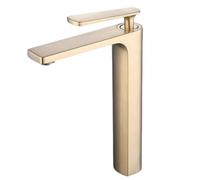 Robinet Salle de Bain,Or Brossé Moderne Haut Robinets de Lavabo avec Laiton Massif Corps et Chaude et Froide Réglable de Mitigeur Lavabo,Valve en Céramique,SHUNLI