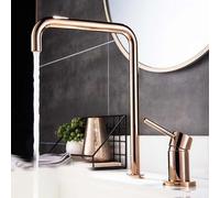 Robinet Salle de Bain Or Rose 2 Trous Mitigeur Monocommande Lavabo Rotation 360° Robinet Lave Main,or Rose