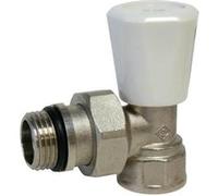 Somatherm - Robinet de radiateur équerre Simple réglage 3/8" nickelé, tête manuelle, 100°C max