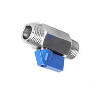 Robinet sphérique 1/2" Valve d'arrêt pour eau, gaz, huile | Acier inoxydable 304, durable, stable, résistant à la corrosion, laqué argenté ou bleu
