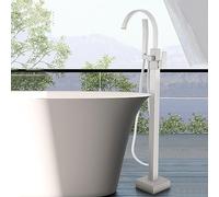 Robinet Sur Pied Baignoire Ilot Blanc, Cascade 2 Modes Mitigeur Baignoire Ilot Sur Pied 360° Disponible,Blanc A