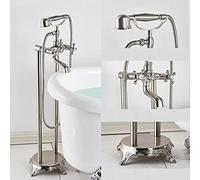 Robinet sur pied en bronze noir à deux poignées Mélangeur de douche d'eau chaude et froide pour salle de bain Baignoire Robinet de douche Mélangeur de douche, Or, Type B, Laiton - Type C
