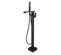 Robinet Sur Pied Pour Baignoire Noir,mitigeur Baignoire Ilot Avec Douchette Pour Salle De Bain,Laiton Baignoire Robinet Mitigeur Au Sol,mitigeur Sur Pied Baignoire,Noir (Noir-A)