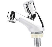 Zerodis Robinet Temporisé Lave Main Lavabo Chromé Fermeture Automatique Économie d'Eau en Laiton pour Cuisine Salle de Bain WC