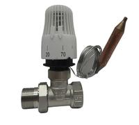 Robinet thermostatique de radiateur droit à 2 voies en laiton(DN15)