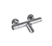 Robinet thermostatique for baignoire et douche, chromé, mitigeur mural à double poignée for salle de bain pour Salle de Bain(Style A)