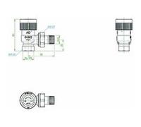 Robinet thermostatique OVENTROP AV 9 ½ DN 15, PN 10, modèle équerre - 1183704 G