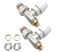 Robinet Thermostatique Radiateur, 2 Pièces Tête Thermostatique Radiateur, Kit De Thermostat, 1/2" Kit De Thermostat Passage, Tête Thermostatique Pour Radiateur, Protection Contre Gel