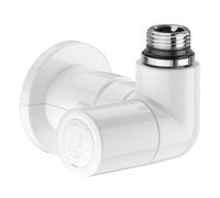 Robinet thermostatisable double équerre gauche blanc radiateur et sèche-serviettes tube M23x1,5 1/2" - THERMADOR ERGBL