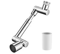 Robinet timnamy Fixation Rotation Rotation Robinet Tap tout réglable Extender - 1440 ° ROTATION ROBOTIQUE ARM Modèle universel à double mode Effluent en acier inoxydable Tap rotatif Extender (argent