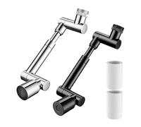 Robinet timnamy Fixation Rotation Rotation Robinet Tap tout réglable Extender - 1440 ° ROTATION ROBOTIQUE ARM Modèle universel à double mode Effluent en acier inoxydable Tap rotatif Extender (argent
