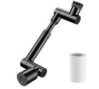 Robinet timnamy Fixation Rotation Rotation Robinet Tap tout réglable Extender - 1440 ° ROTATION ROBOTIQUE ARM Modèle universel à double mode Effluent en acier inoxydable Tap rotatif Extender (argent