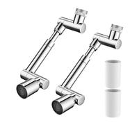 Robinet timnamy Fixation Rotation Rotation Robinet Tap tout réglable Extender - 1440 ° ROTATION ROBOTIQUE ARM Modèle universel à double mode Effluent en acier inoxydable Tap rotatif Extender (argent