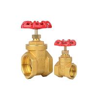 Robinet-vanne en Laiton à Filetage Femelle G 1/2", 3/4", 1", 1-1/2", 2", DN15, DN20, DN25, DN32, DN40, DN50, avec Volant en Acier, Passage intégral(DN20)