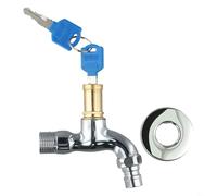 Robinet verrouillable G1/2 avec clé pour machine à laver, alimentation en eau, tuyau d'arrosage et applications d'extérieur pour évier (1 pièce)