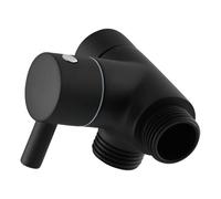 Robinet Wc 3 Voies Adaptateur de bras de douche en laiton G1/2', vanne de dérivation for pommeau de douche à main et fixe(Black)