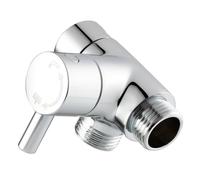 Robinet Wc 3 Voies Adaptateur de bras de douche en laiton G1/2', vanne de dérivation for pommeau de douche à main et fixe(Chrome)