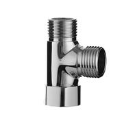 Robinet Wc 3 Voies Adaptateur de robinet en T, séparateur d'eau en laiton chromé à 3 voies, 1/2", for douche(Color1)
