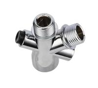 Robinet WC 3 Voies Adaptateur séparateur d'eau for pommeau de douche, sortie mâle 1/2", entrée femelle, inverseur 3 voies en plastique, raccords salle bain