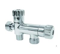 Robinet WC 3 voies anticalcaire chromé pour le raccordement d'un WC et d'une douchette