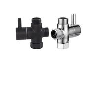 Robinet Wc 3 Voies Vanne de dérivation 3 voies G1/2 po, adaptateur en T, robinet de baignoire-douche, séparateur d'eau en laiton, raccord 1/2 po, pommeau de douche(Black)