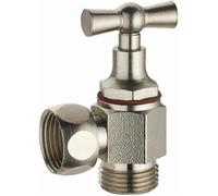 Robinet WC Equerre Laiton Nickelé Mâle Femelle Ecrou Tournant 12x17 (3/8) NOYON & THIEBAULT