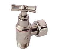Somatherm FOR YOU Robinet WC équerre laiton nickelé M12/17, écrou tournant, presse-étoupe