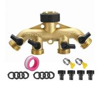 Robinet y Selecteur 4 Sorties Vannes, Connecteur de Robinet en Laiton Distributeur 4 Voies Séparateur de Tuyau Répartiteur pour l'i