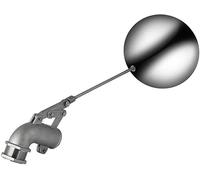 Robinets à bille à flotteur en acier inoxydable, Robinet à flotteur métallique coudé for réservoir d'eau DN15-DN50, 1 pièce