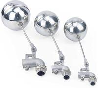 Robinets à bille à flotteur en acier inoxydable, Vannes, 1/2" 3/4" 1" Vanne à flotteur réglable Coude de réservoir d'eau Vanne à bille flottante