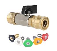 Robinets à boisseau sphérique de lavage haute pression 1/4" Connecteur rapide M22 14 mm Adaptateur avec couplage Robinets à boisseau sphérique Connecteur de débit d'eau durable