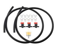 Robinets à Essence e Filtre à Carburant Kit, 1 × Filtre Essence, 2 × Durites de Carburant, 3 × Robinets à Essence avec 10 Collier de Serrage, Kit de Tuyau D'essence pour Moto Tondeuses à Gazon