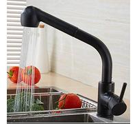 Robinets Basin Évier robinet Tire-Out Spray à 360 degrés de cuisine pivotante robinets en laiton / chrome Round Head Kitchen Tire hors du bouton du robinet F2 Modes de sortie Cold Hot Water Sinker
