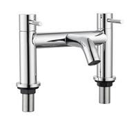 Robinets de baignoire à double levier monobloc en acier inoxydable sans plomb 2 en 1 Robinet mitigeur moderne pour salle de bain Chromé
