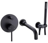 Robinets de baignoire et pommes de douche Sentilleur de douche Valve de soupape 2 Fonction Boucheur Boucheur Taps Robinet de douche de salle de bain mural chaud et froid avec douche à main, or.1,