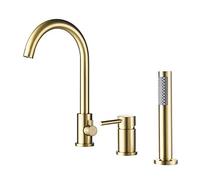 Robinets de Baignoire mitigeur de Baignoire en Laiton, Ensemble de Douche de Salle de Bains au Design incurvé, Robinet mitigeur de Baignoire avec Douche à Main