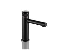 Robinets de bassin Chrome Brass Salle de salle de bain robinet Key Push-Button Style Bross Gold Hot et Cold Water Tap (Couleur: Black Short) LWX