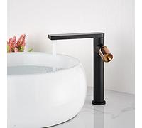 Robinets de bassin noir Bouxage à eau froide chauffante Babineur à poignée unique robinet robinet mat de pont noir grue à eau de salle de bain LWX