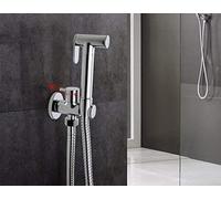 Robinets De Cuisine 1 Ensemble En Laiton Massif Simple Vanne D'angle D'eau Froide Fonction De Bidet Robinet De Douche À Main Cylindrique Grue Interrupteur À 90 Degrés