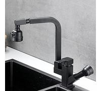 Robinets de Cuisine avec Pistolet pulvérisateur extractible en Laiton télescopique Rotatif Chaud et Froid mitigeur de Cuisine Multifonction Robinet d'évier Noir-B