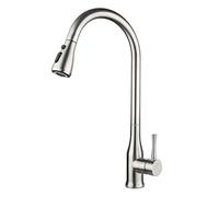 Robinets de Cuisine avec tête de pulvérisation extractible, Robinet d'évier de Cuisine en Acier Inoxydable 304 Chaud et Froid 2 Modes, Robinet d'évier Rotatif à 360°, monotrou, mitigeur de